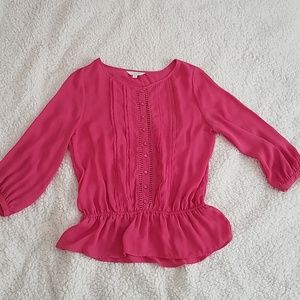 Pink flowy blouse